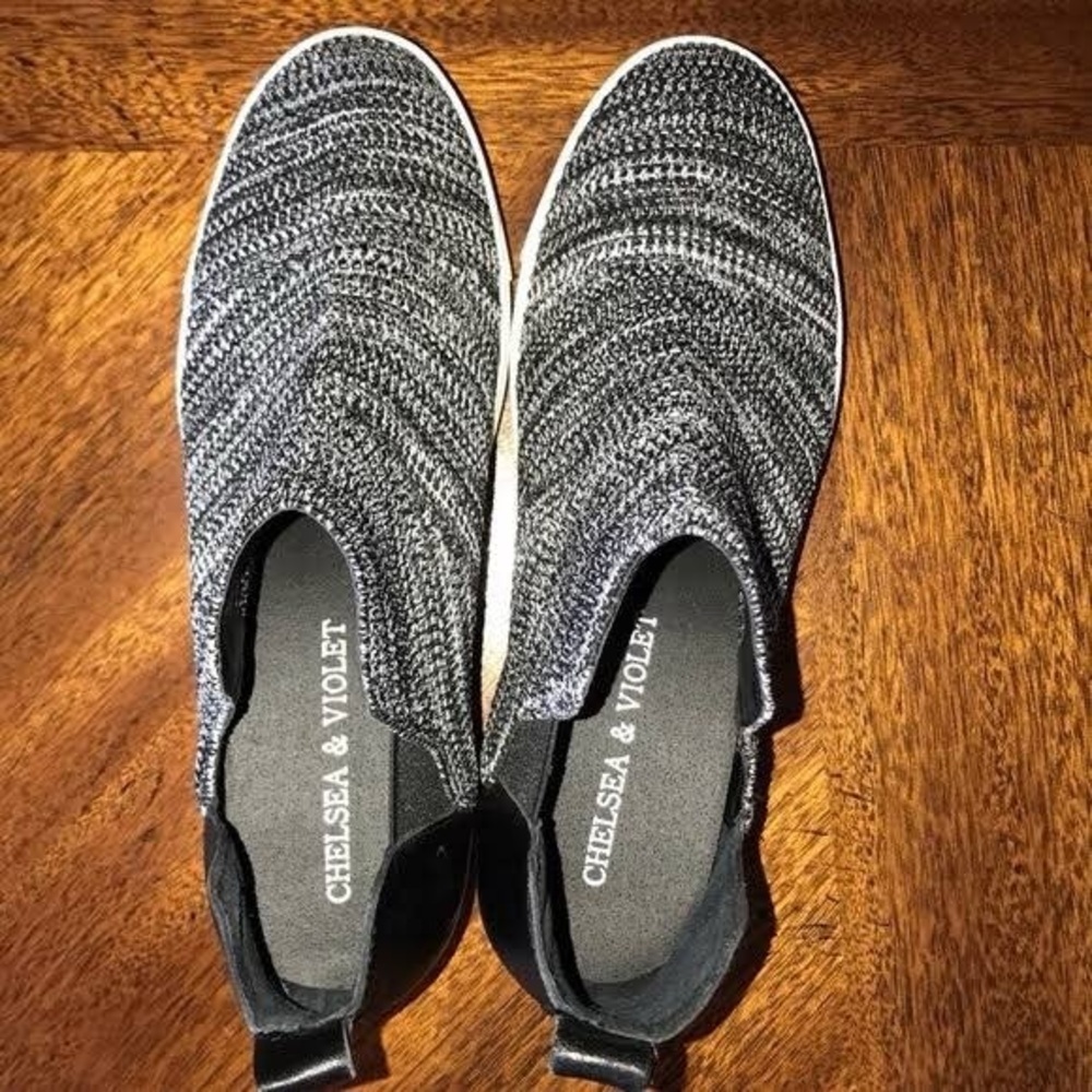Chelsea & Violet Cielo Flyknit Leather Wedge Slip On Sneakers 10 - Picture 2 of 9